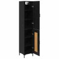 vidaXL Highboard Čierny dub 34,5 x 34 x 180 cm Kompozitné drevo