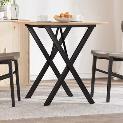 vidaXL Jedálenský stolík v tvare X 70x70x75 cm borovica a oceľ