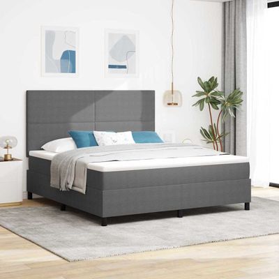 vidaXL LED box s pružinami Svetlo šedá a biela 180 x 200 cm