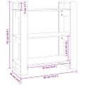 vidaXL Knižnica/deliaca stena hnedá 80x35x91 cm masívna borovica
