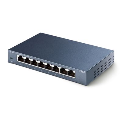 TP-Link TL-SG108, 8-portový Gigabit Desktop Switch, 8x 10/100/1000M RJ45 portov, podporuje IGMP, oceľové puzdro / switch 8x 10/100/1000Mbps/ kovový/ ZELENÝ