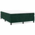vidaXL Posteľný rám s boxspringom tmavozelený 140x190 cm zamat