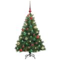 vidaXL Umelý vianočný stromček s 150 LED-i Zelená 120 cm PE a PVC