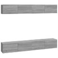 vidaXL Nástenné TV skrinky 4 ks sivý dub sonoma 100x30x30 cm