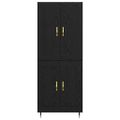 vidaXL Highboard Čierny dub 69,5 x 34 x 90 cm Kompozitné drevo
