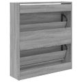 vidaXL Botník sivý dub sonoma 80x21x87,5 cm kompozitné drevo