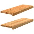 vidaXL Okenný parapet 2 ks svetlohnedá 70x25x2 cm dubový masív