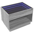 vidaXL Konferenčný stolík s nekonečnými LED sivý sonoma 70x50x50 cm