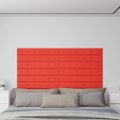 vidaXL Nástenné panely 12 ks červené 90x15 cm umelá koža 1,62 m²