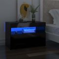 vidaXL Nočný stolík a LED svetlá 2 ks lesklý čierny 60x35x40 cm