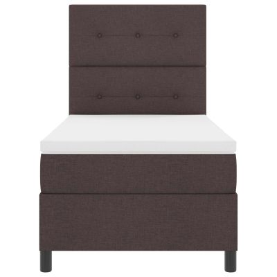 vidaXL Posteľ s pružinovým rámom Tmavo hnedá 80 x 200 cm látka