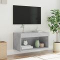 vidaXL TV skrinka s LED svetlami betónovo sivá 60x30x30 cm