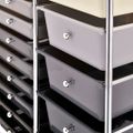 vidaXL Mobilný úložný vozík s 15 zásuvkami ombre plastový