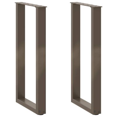 vidaXL Nohy konzolového stolíka v tvare U, 2 ks, prírodná oceľ, 38 x (72-73) cm, oceľ