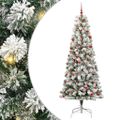 vidaXL Umelý Sklápací Vianočný Stromček Zelená a biela 210 cm