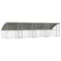 vidaXL Psí kennel 4 ks Strieborná 8 x 2 x 2 m Pozinkovaná oceľ