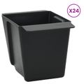 vidaXL Kvetinové boxy pre euro palety 24 ks Čierna 13,5 x 9 x 9,5 cm