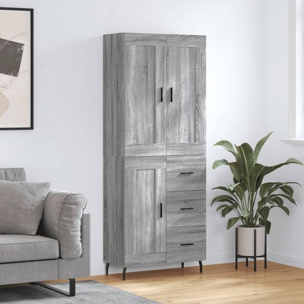 vidaXL Vysoká skrinka sivý dub sonoma 69,5x34x180 cm spracované drevo