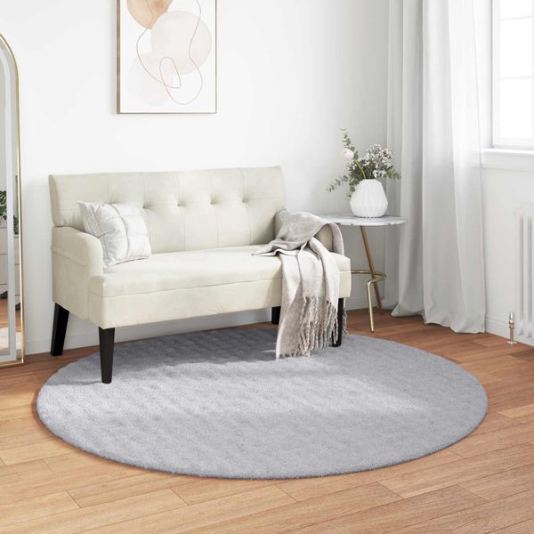 vidaXL Kusové koberce Okrúhly SIROLO Biely Ø 200 CM Polyester