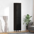 vidaXL Highboard Čierny dub 34,5 x 34 x 180 cm Kompozitné drevo