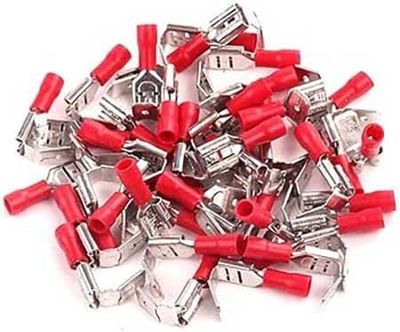 Faston-rozvádzač 6,3 mm červený pre kábel 0,5-1,5 mm2, balenie 100 ks