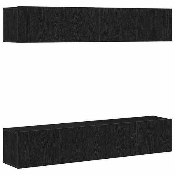 vidaXL Zostava TV skriniek Nástenný 4 pcs Čierny dub 80 x 30 x 30 cm