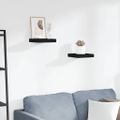 vidaXL Plávajúce nástenné police 2 ks, čierne 23x23,5x3,8 cm, MDF