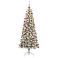 vidaXL Umelý Sklápací Vianočný Stromček 300 LED Zelená a biela 180 cm