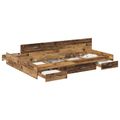 vidaXL Rám postele s úložným prostorem Staré drevo 140 x 190 cm