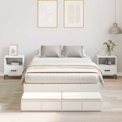 vidaXL Rám postele s úložným prostorem Biela 120 cm Kompozitné drevo