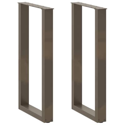 vidaXL Nohy barového stola v tvare U, 2 ks, prírodná oceľ, 50 x (90-91) cm, oceľ