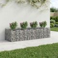 vidaXL Gabiónová vyvýšená posteľ 3 ks 400 x 100 x 60 cm Strieborná