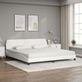 vidaXL Posteľ s matracom Dover biela 200x200 cm umelá koža