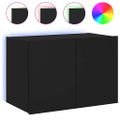 vidaXL TV nástenná skrinka s LED svetlami čierna 60x35x41 cm