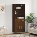 vidaXL Vysoká skrinka hnedý dub 69,5x34x180 cm spracované drevo