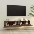 vidaXL Nástenné TV stolíky 2ks hnedý dub 100x30x30cm spracované drevo