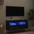vidaXL TV nástenná skriňa 100 x 30 x 40 cm Čierny dub Kompozitné drevo