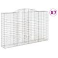 vidaXL Oblúkové gabiónové koše 7ks 300x50x180/200cm pozinkované železo
