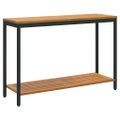 vidaXL Vonkajší stôl s úložiskom Prírodná a čierna 110 x 35 x 75 cm