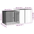vidaXL Klietka pre zajace sivá 200x91x100 cm pozinkovaná oceľ