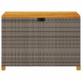vidaXL Záhradný úložný box sivý 110x55x63 cm polyratan akáciové drevo