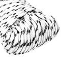 vidaXL Pletené lodné lano biele 3 mm x 100 m polyester