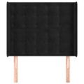 vidaXL Čelo postele so záhybmi čierne 103 x 16 x 118/128 cm zamat