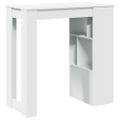 vidaXL Barový stôl s policami biely 102x50x103,5 cm kompozitné drevo