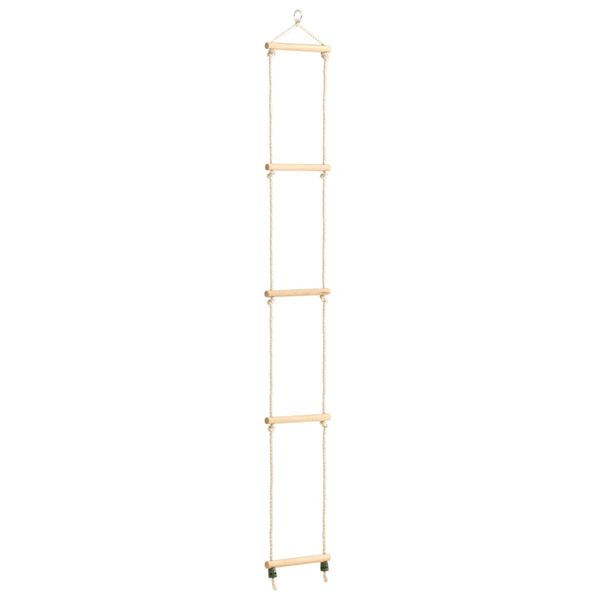 vidaXL Detský lanový rebrík masívne drevo a PE 30x168 cm