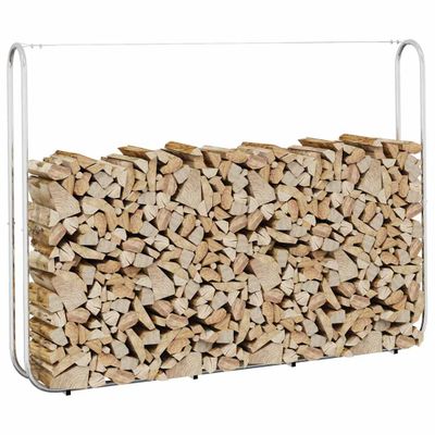 vidaXL Regál na krbové drevo 200x25x150 cm, pozinkovaná oceľ