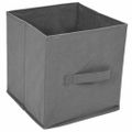 vidaXL Úložná skrinka s 3 látkovými zásuvkami sivá 34x34x101 cm oceľ