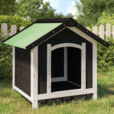vidaXL Koterec pre psa sivý 65x65x61,5 cm borovicový masív