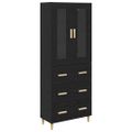 vidaXL Highboard so zásuvkou Čierny dub 69,5 x 34 x 180 cm