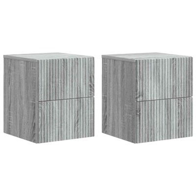 vidaXL Nástenná nočná skrinka 2 pcs Sivá sonoma 33 x 34,5 x 40 cm